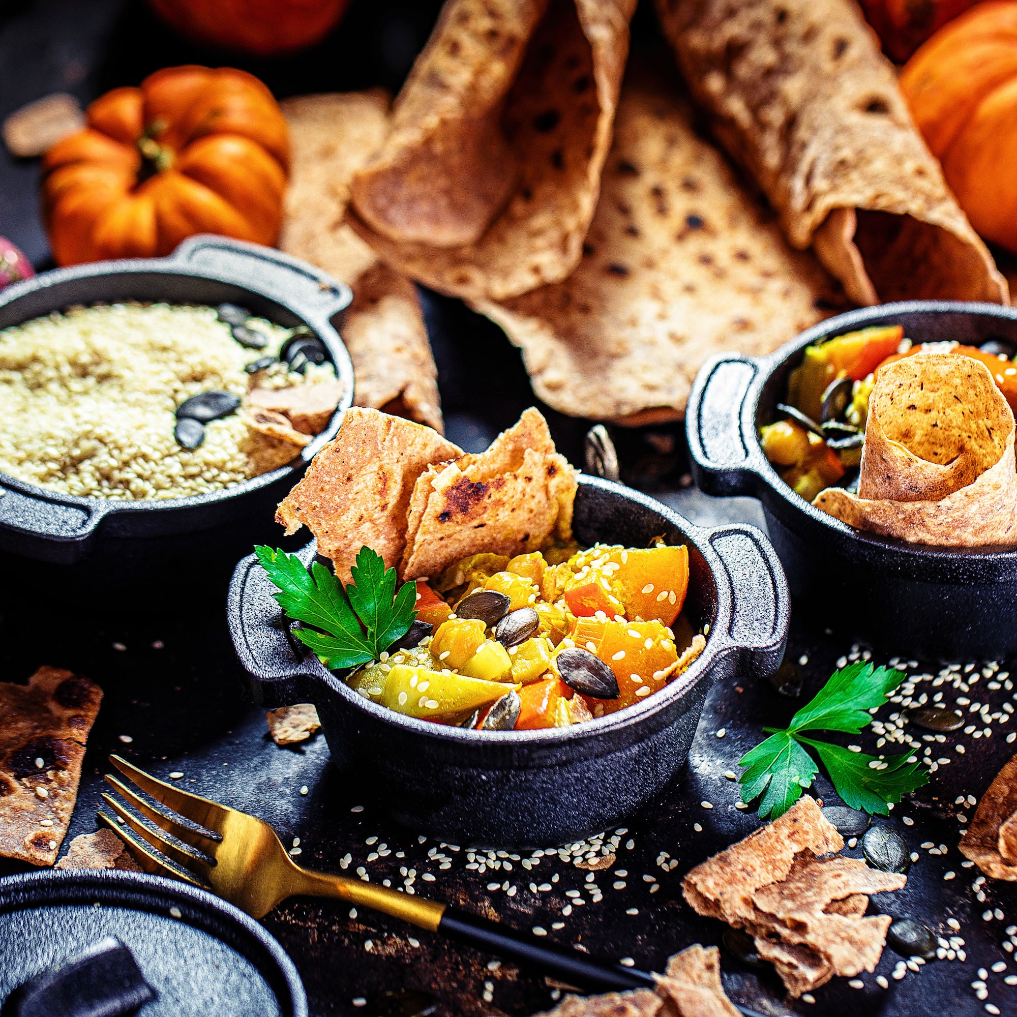 Mini Dutch oven, Ø 11 cm, cast iron, including wooden base