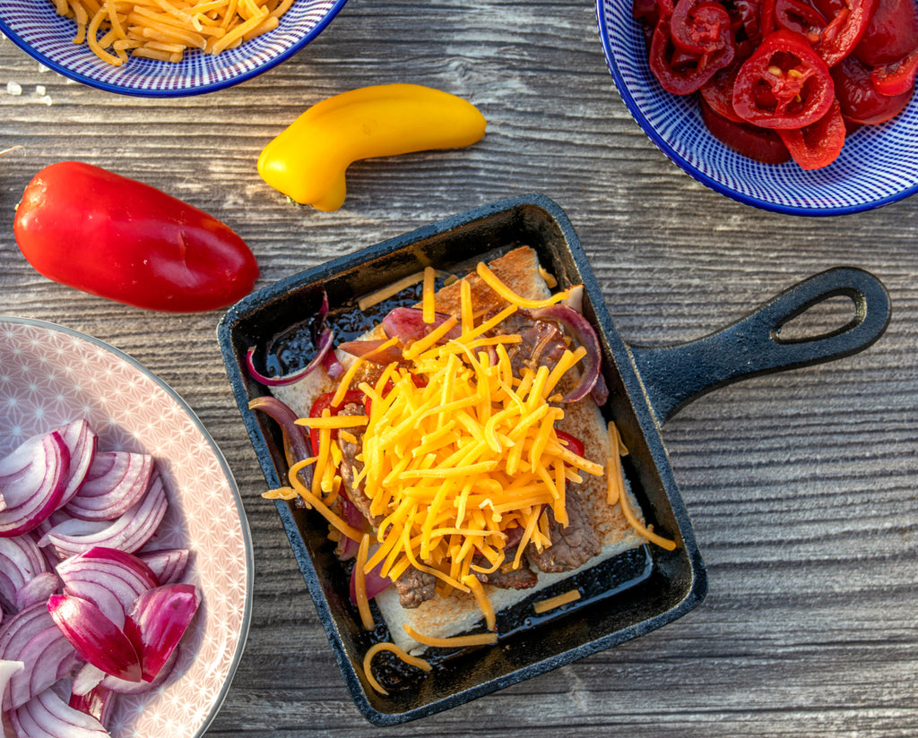 Raclette pans, set of 6, 12.5 x 18 cm, cast iron