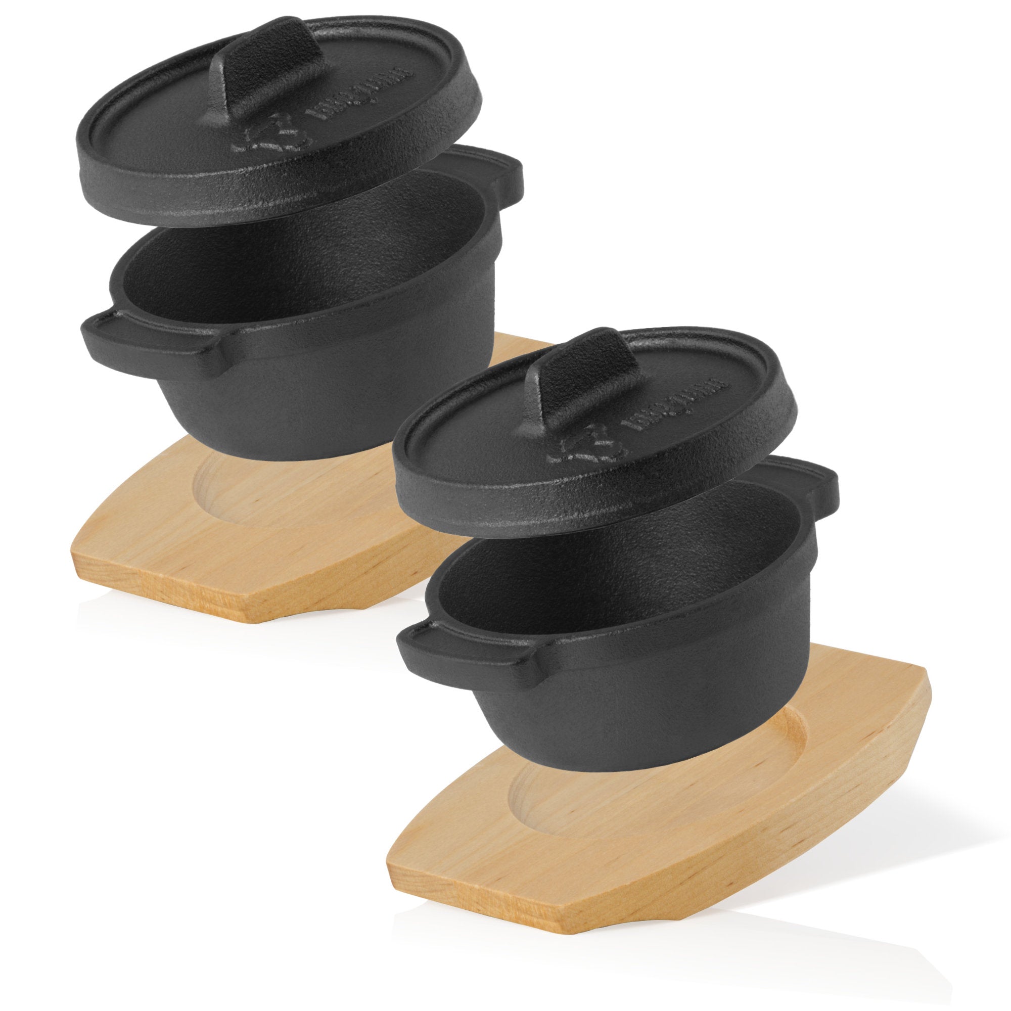 Mini Dutch oven, Ø 11 cm, cast iron, including wooden base