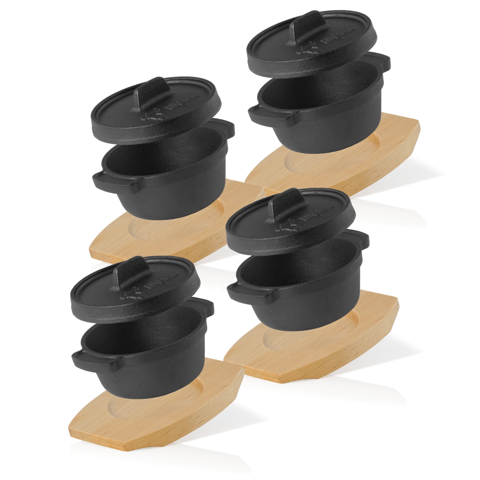 Mini Dutch oven, Ø 11 cm, cast iron, including wooden base