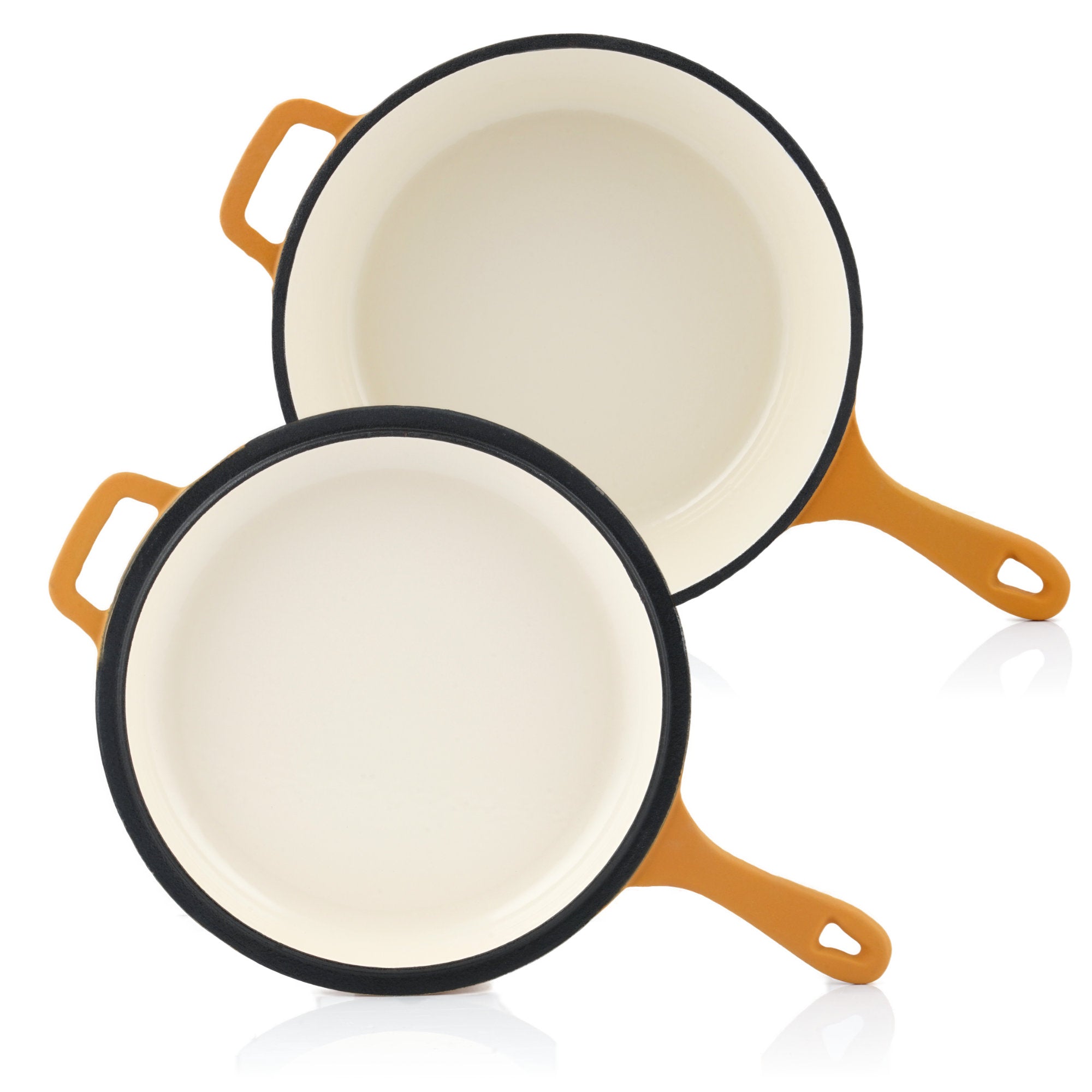 Casserole dish, 4.4 liters, orange, cast iron, enamelled