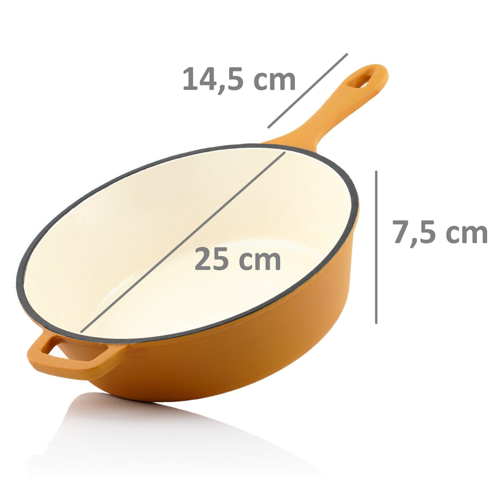 Casserole dish, 4.4 liters, orange, cast iron, enamelled