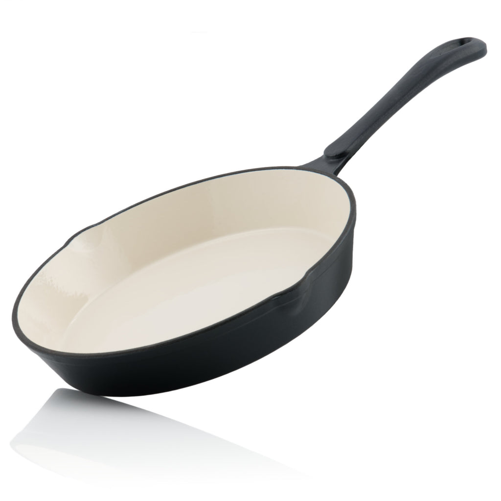 Frying pan, Ø 24 cm, cast iron, enamelled, with two spouts