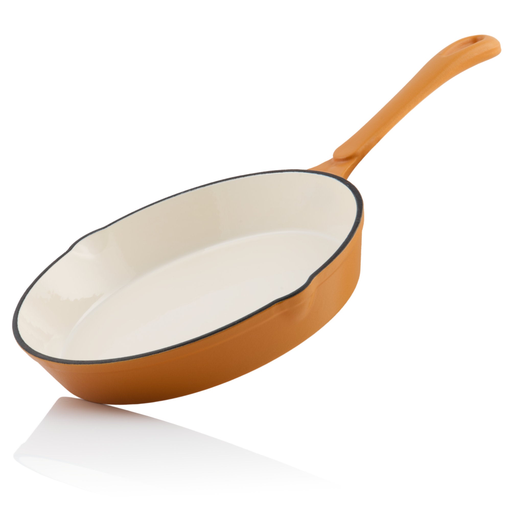 Frying pan, Ø 24 cm, cast iron, enamelled, with two spouts