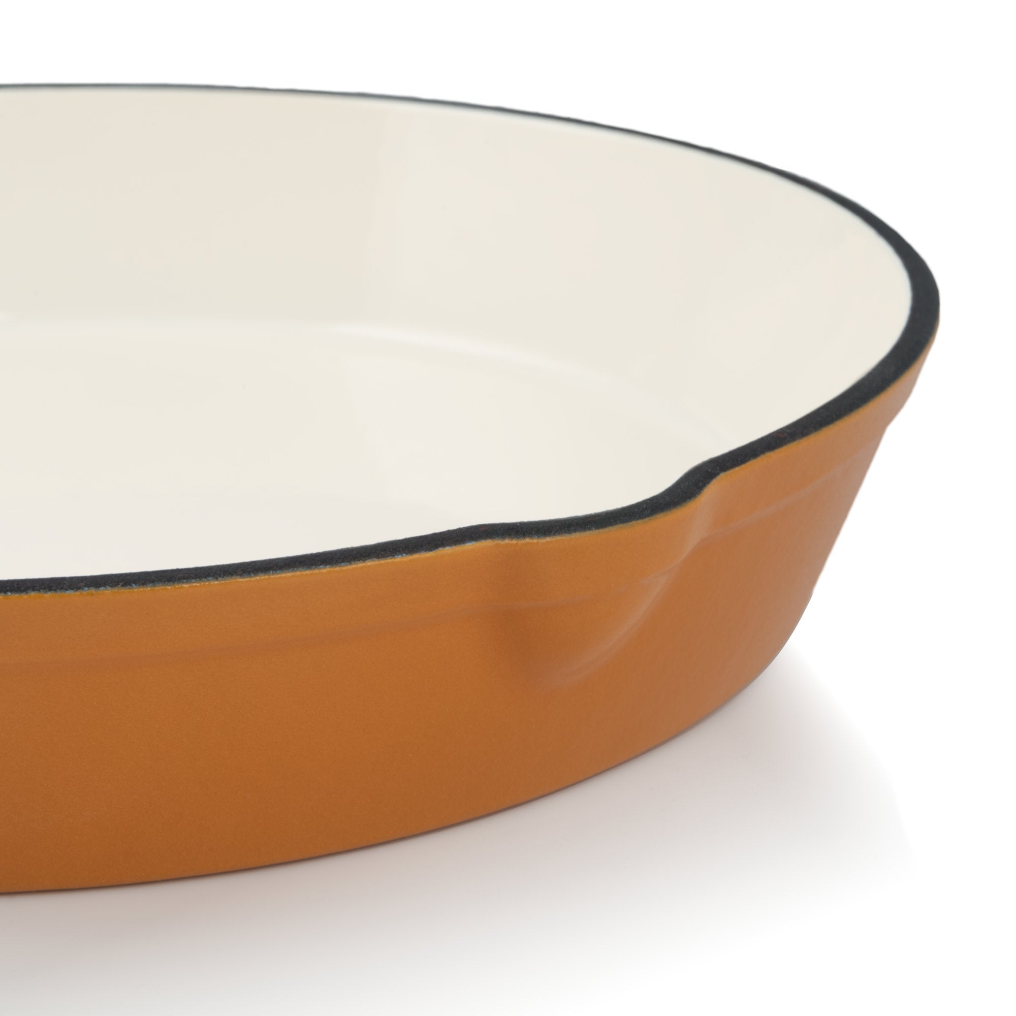 Frying pan, Ø 24 cm, cast iron, enamelled, with two spouts