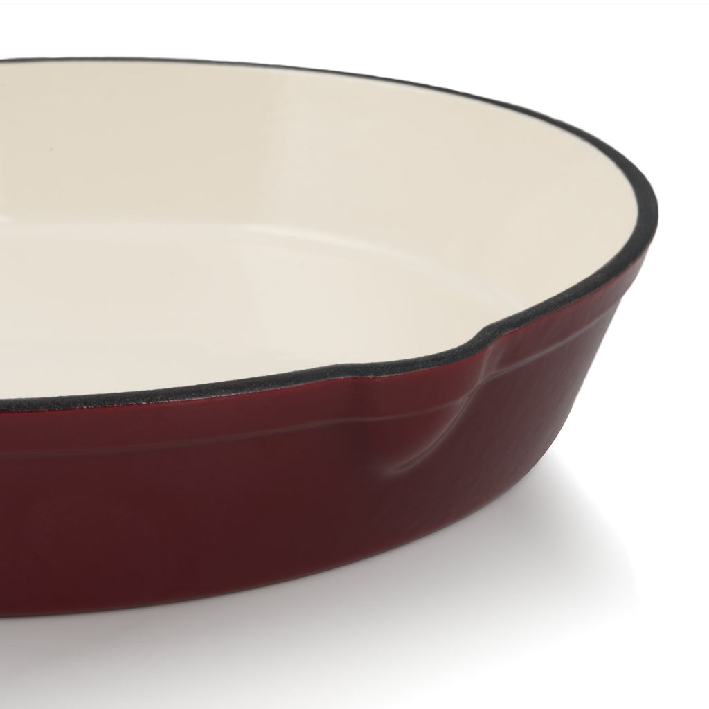 Frying pan, Ø 24 cm, cast iron, enamelled, with two spouts