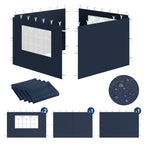 Pavillon avec parois latérales, 3 x 3 m, pliable, sac inclus.