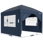Pavillon avec parois latérales, 3 x 3 m, pliable, sac inclus.
