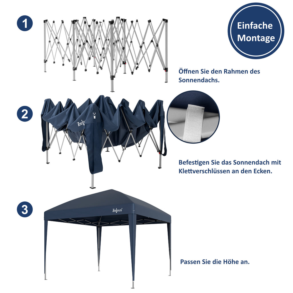 Pavilion, 3 x 3 m, foldable, including bag