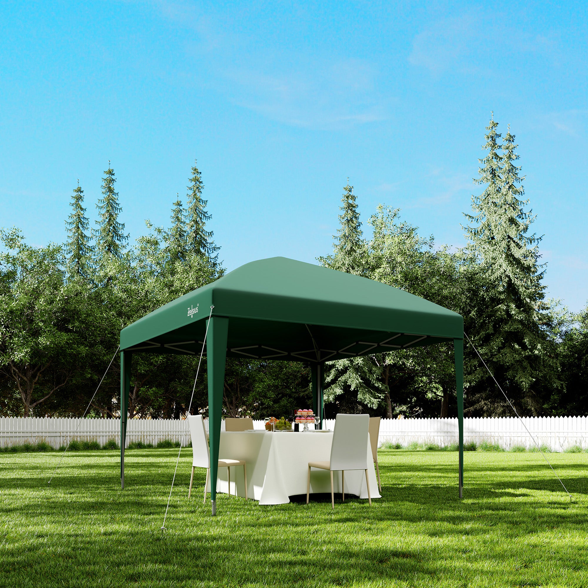 Pavilion with side walls, 3 x 3 m, foldable, including bag.