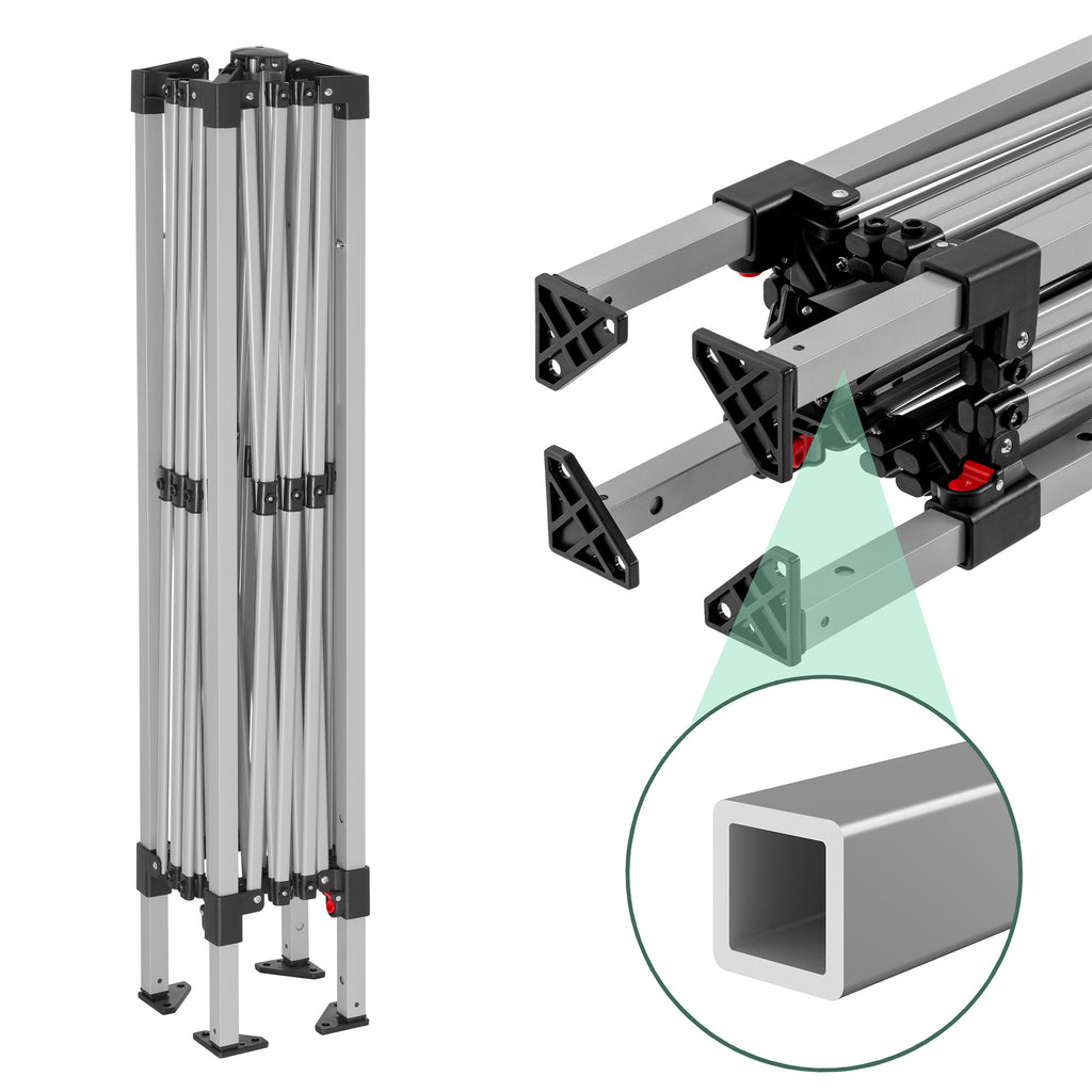 Pavilion with side walls, 3 x 3 m, foldable, including bag.