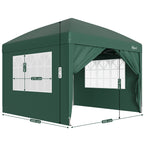 Pavillon avec parois latérales, 3 x 3 m, pliable, sac inclus.