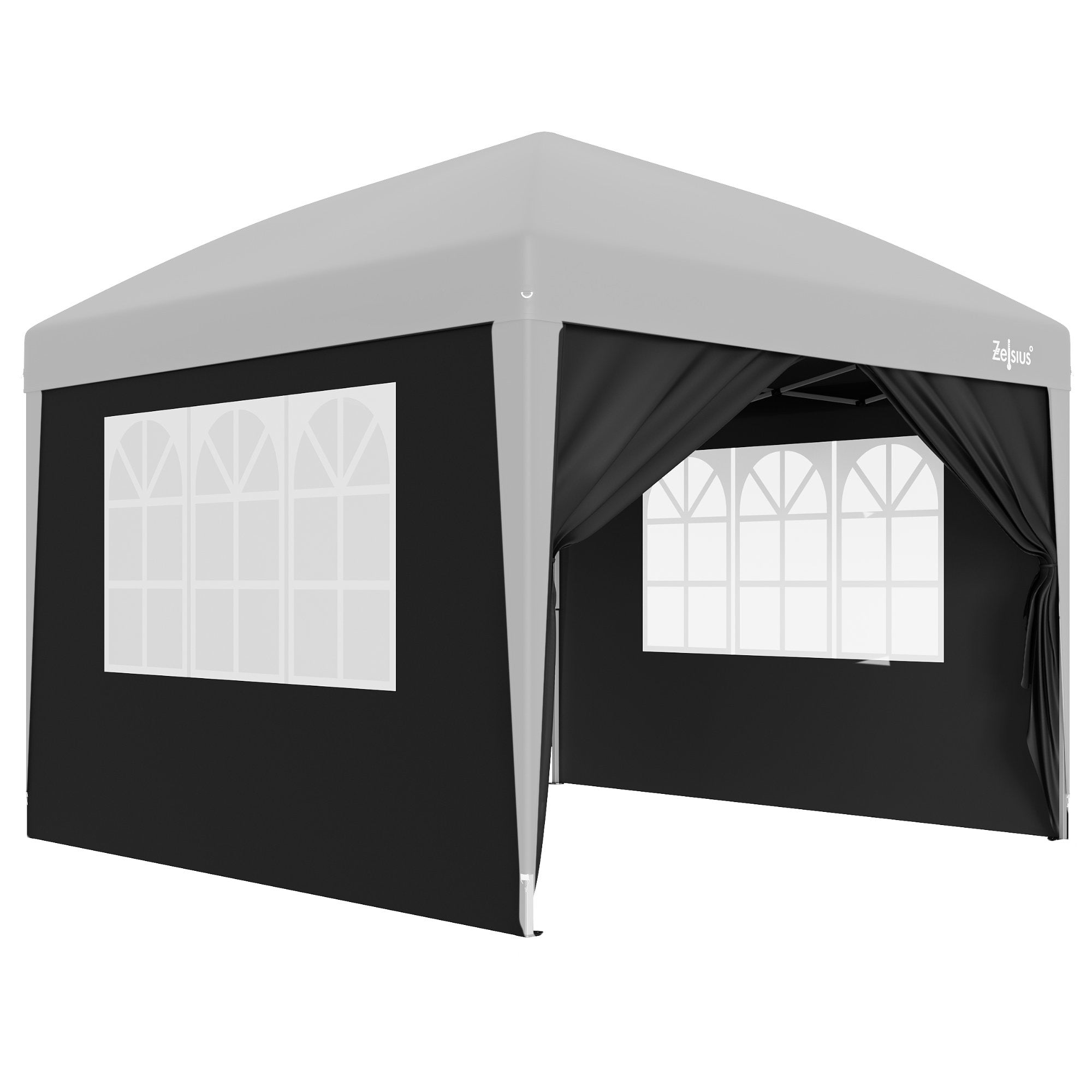 Seitenwände für Pavillon, 3 x 3 m, 4-teilig, mit Fenster