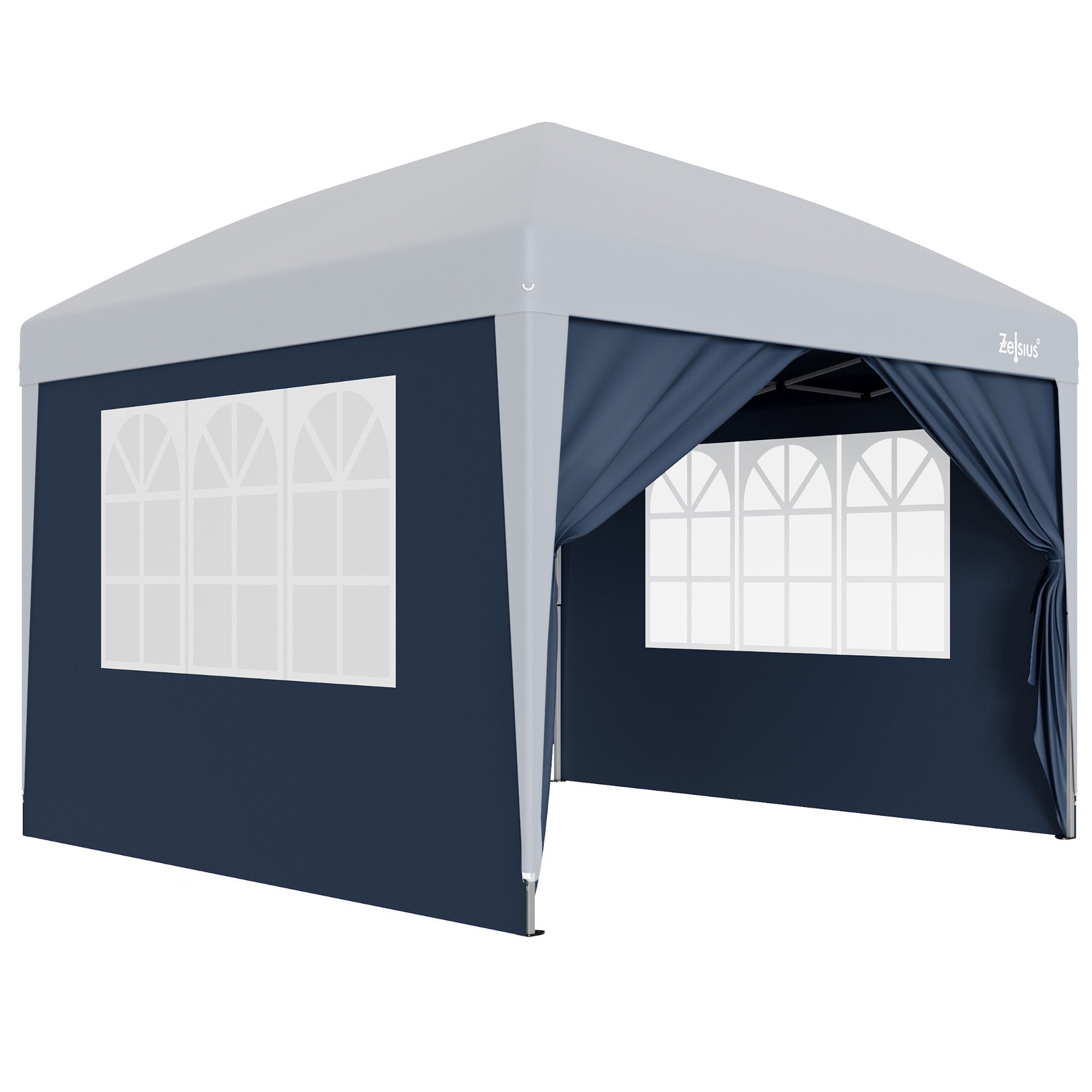 Seitenwände für Pavillon, 3 x 3 m, 4-teilig, mit Fenster