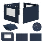 Parois latérales pour pavillon, 3 x 3 m, en 4 panneaux, avec fenêtre