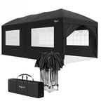 Pavillon avec parois latérales, 3 x 6 m, pliable, sac inclus.