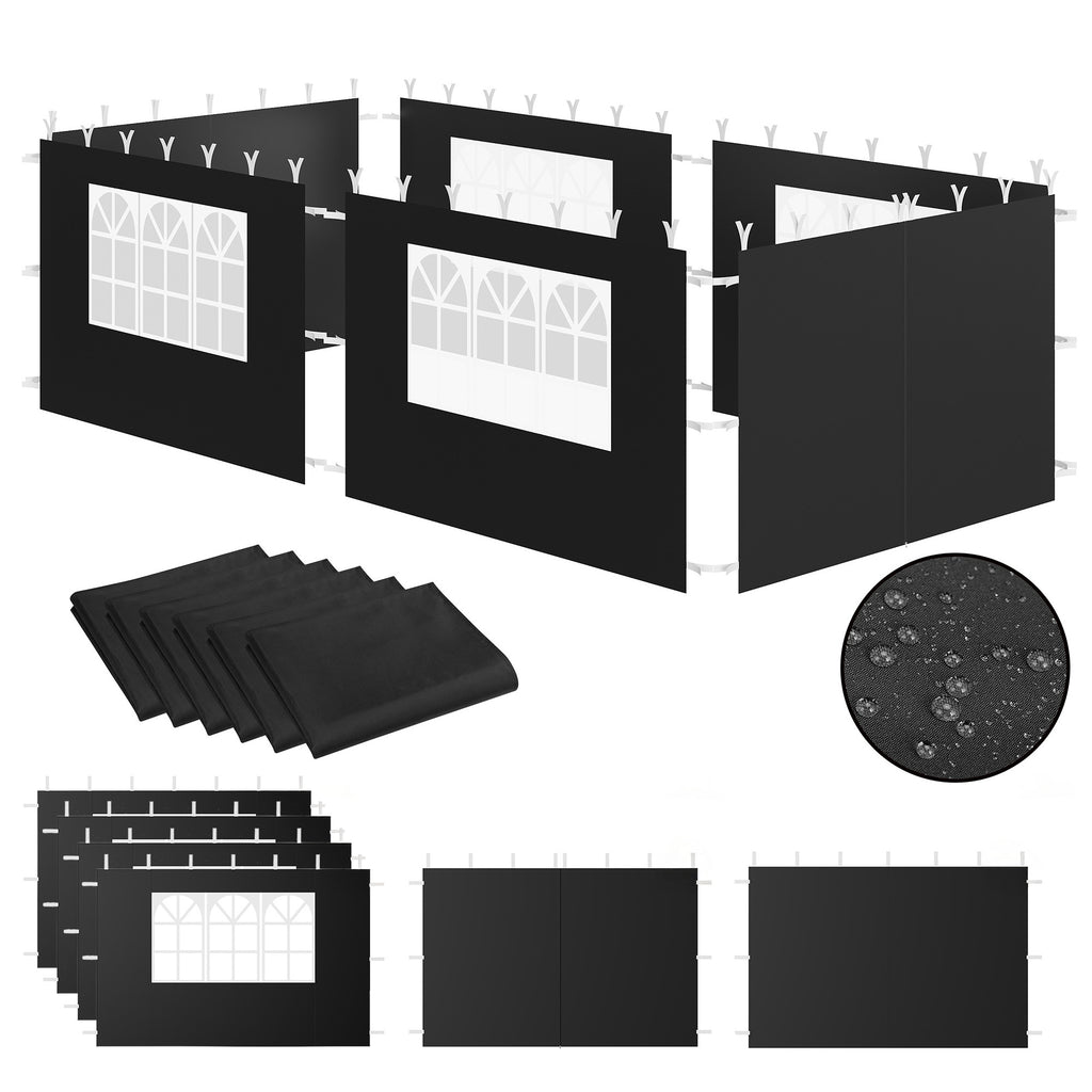 Side walls for pavilion, 3 x 6 m, 6-piece, with window