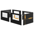 Parois latérales pour pavillon, 3 x 6 m, 6 panneaux, avec fenêtre