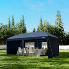 Pavillon avec parois latérales, 3 x 6 m, pliable, sac inclus.
