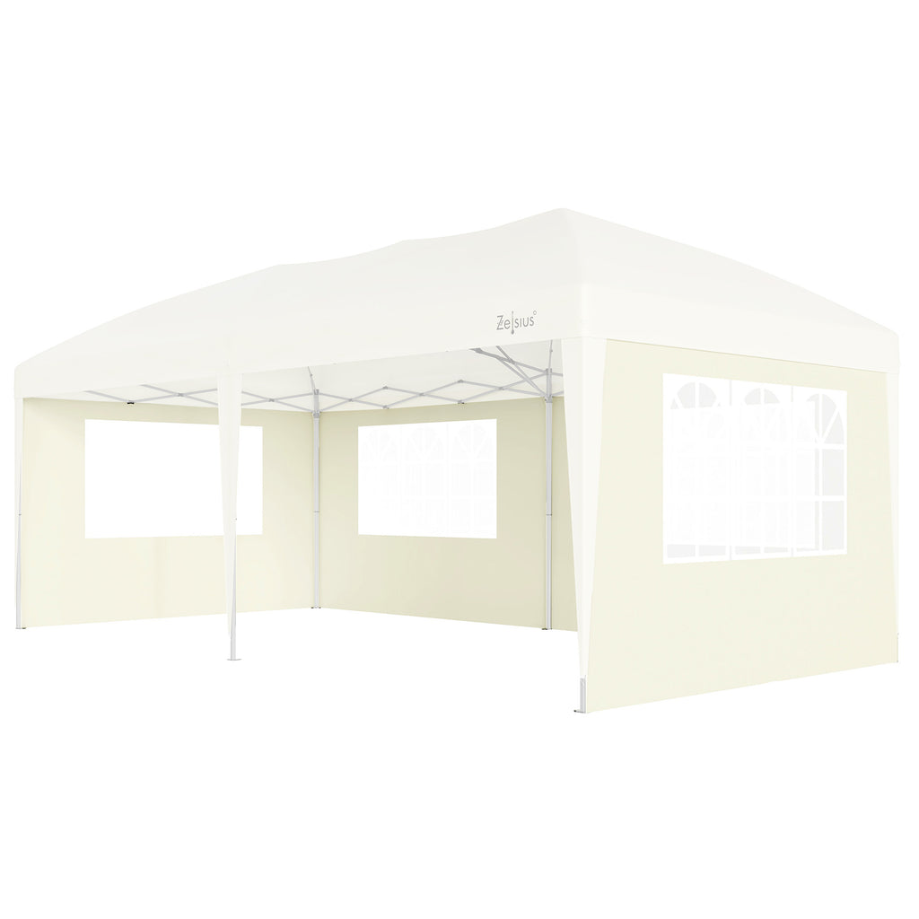 Parois latérales pour pavillon, 3 x 6 m, 6 panneaux, avec fenêtre