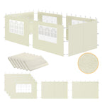 Parois latérales pour pavillon, 3 x 6 m, 6 panneaux, avec fenêtre