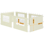 Parois latérales pour pavillon, 3 x 6 m, 6 panneaux, avec fenêtre