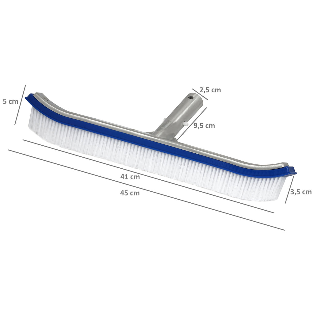 Brosse de piscine, y compris les coins arrondis, pour perche télescopique