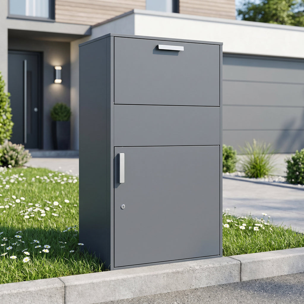 Paketbox, RAL 7016 Anthrazit, pulverbeschichteter Stahl