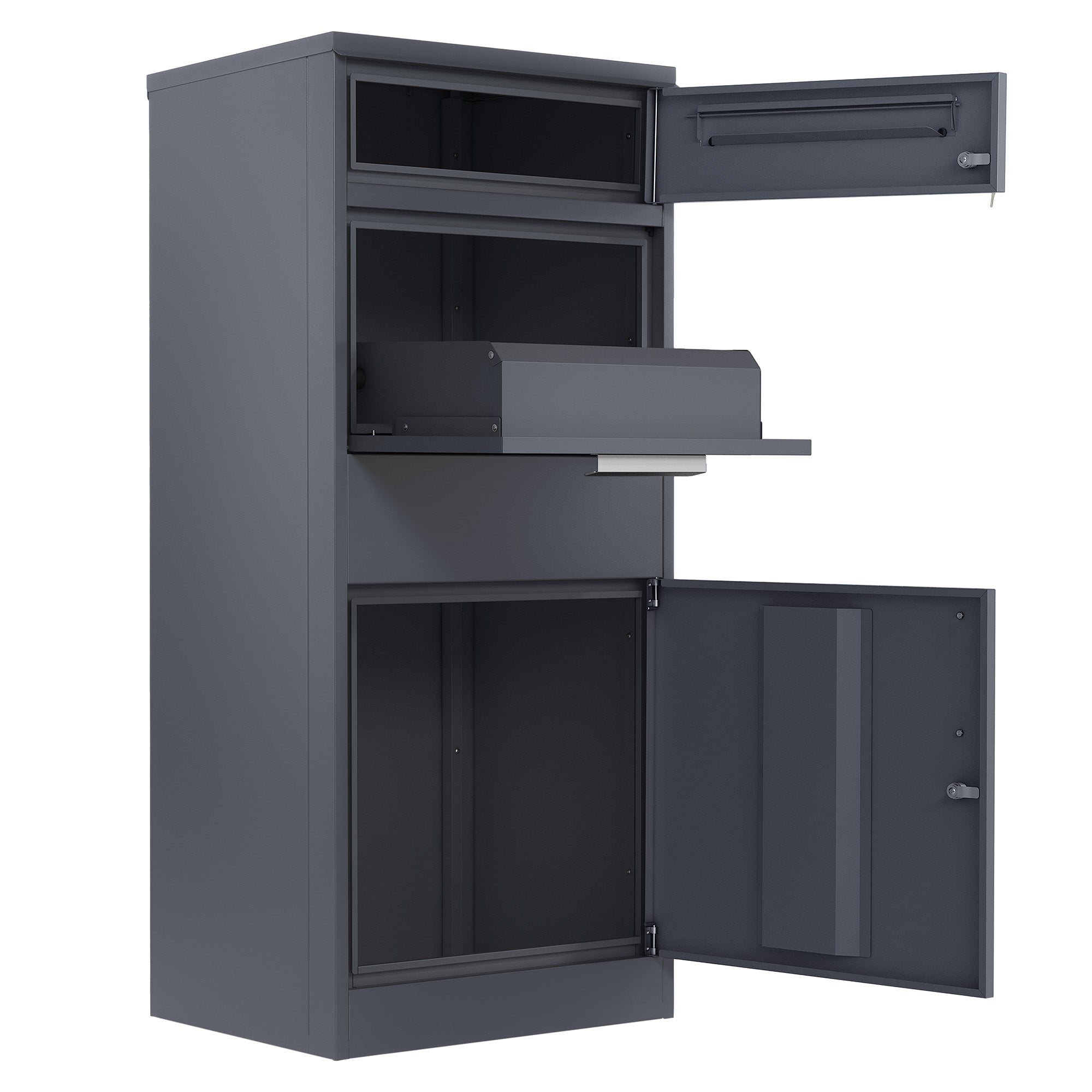 Boîte aux lettres pour colis, acier thermolaqué, anthracite RAL7016