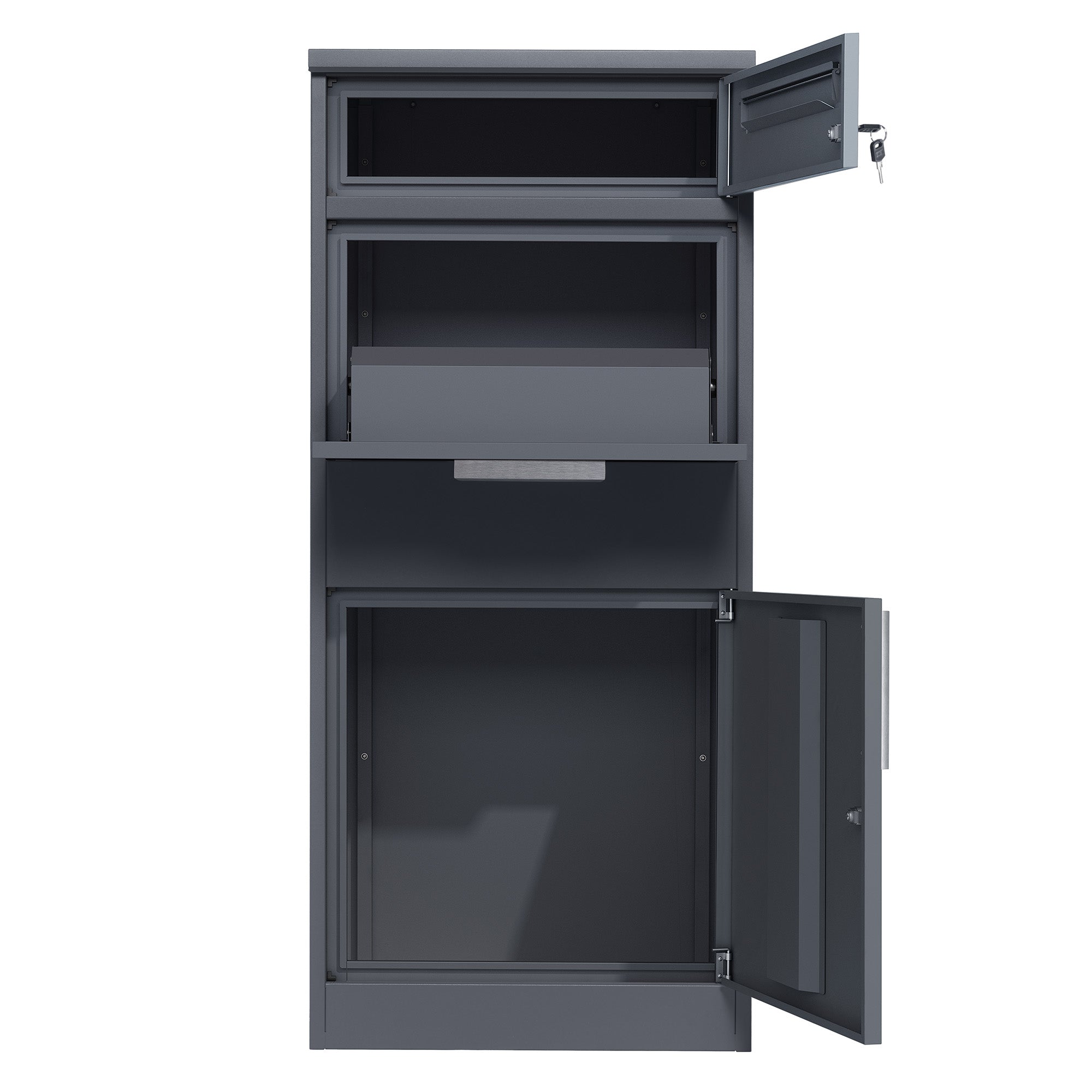 Boîte aux lettres pour colis, acier thermolaqué, anthracite RAL7016