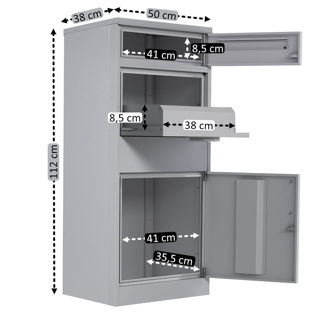 Boîte aux lettres pour colis, acier thermolaqué, anthracite RAL7016
