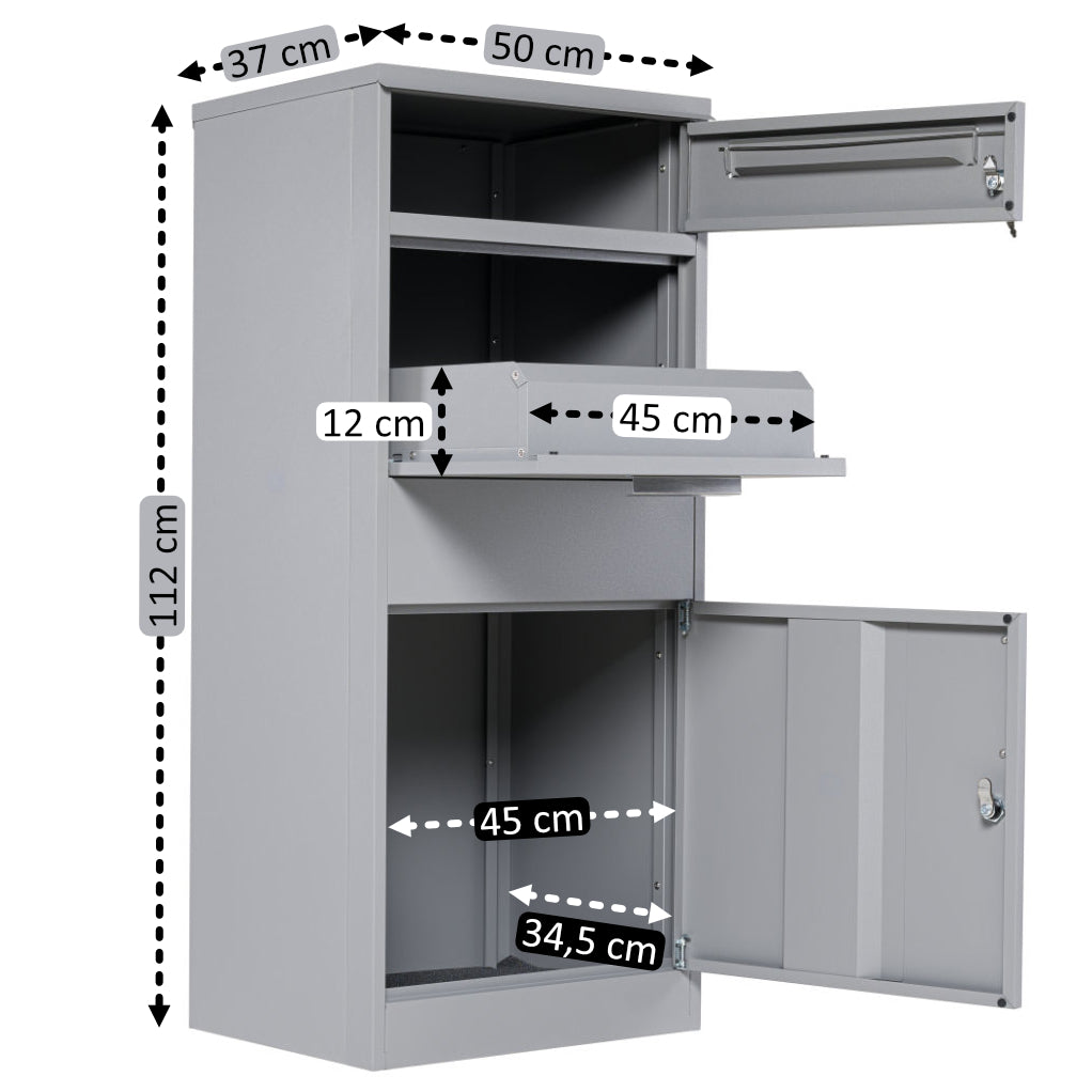 Boîte aux lettres pour colis, acier thermolaqué, anthracite RAL7016