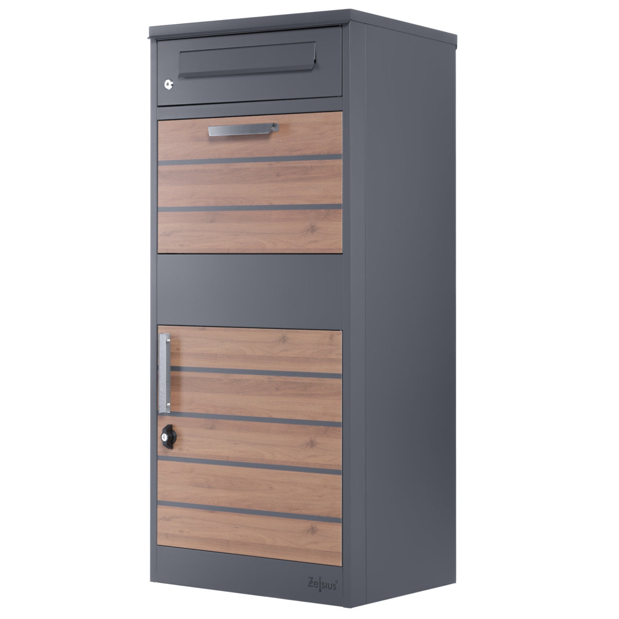 Parcel mailbox, powder-coated steel, RAL7016 anthracite