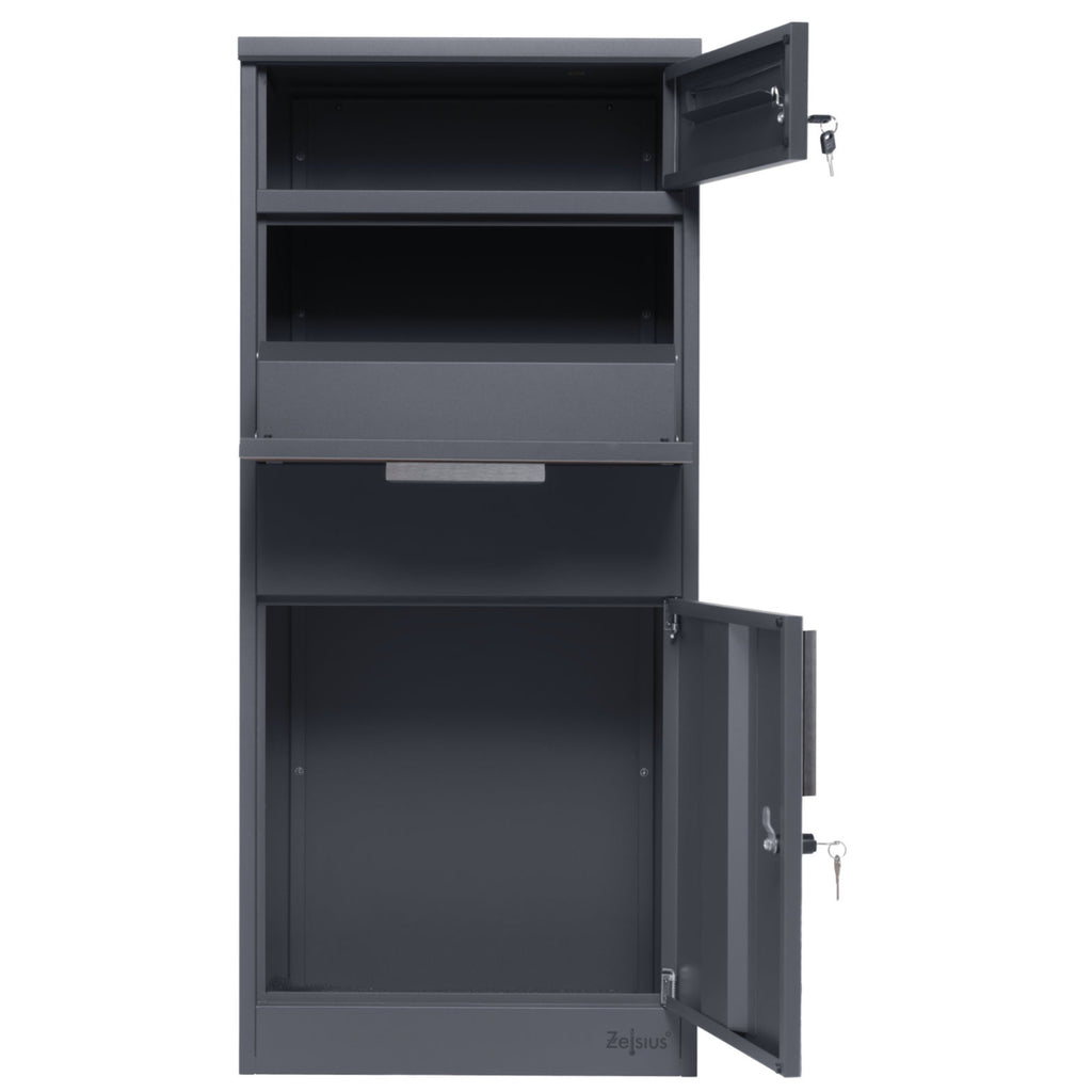 Boîte aux lettres pour colis, acier thermolaqué, anthracite RAL7016