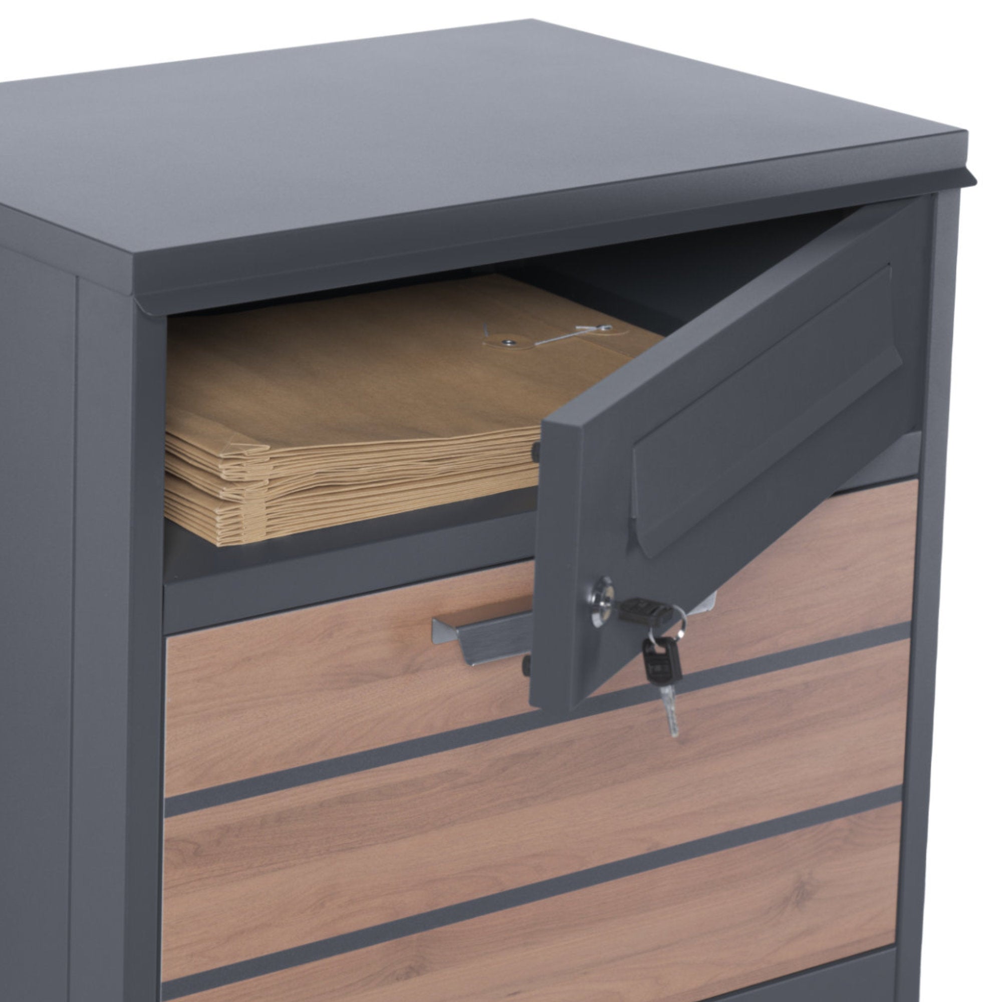 Boîte aux lettres pour colis, acier thermolaqué, anthracite RAL7016