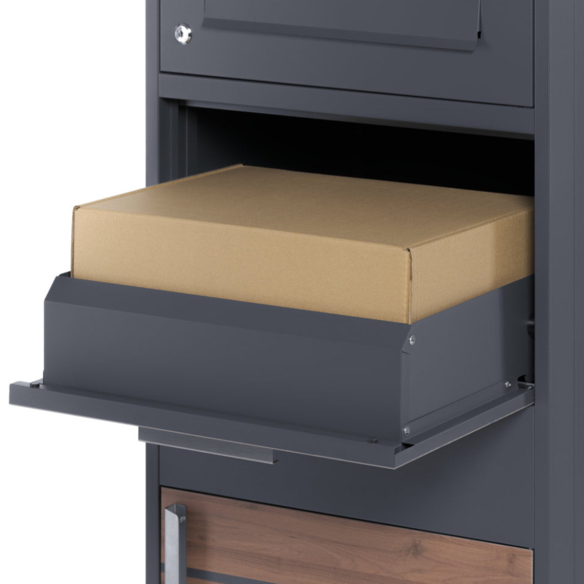 Boîte aux lettres pour colis, acier thermolaqué, anthracite RAL7016