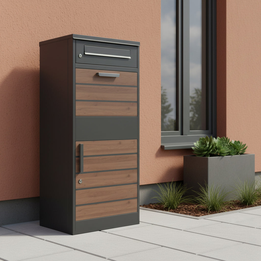 Boîte aux lettres pour colis, acier thermolaqué, anthracite RAL7016