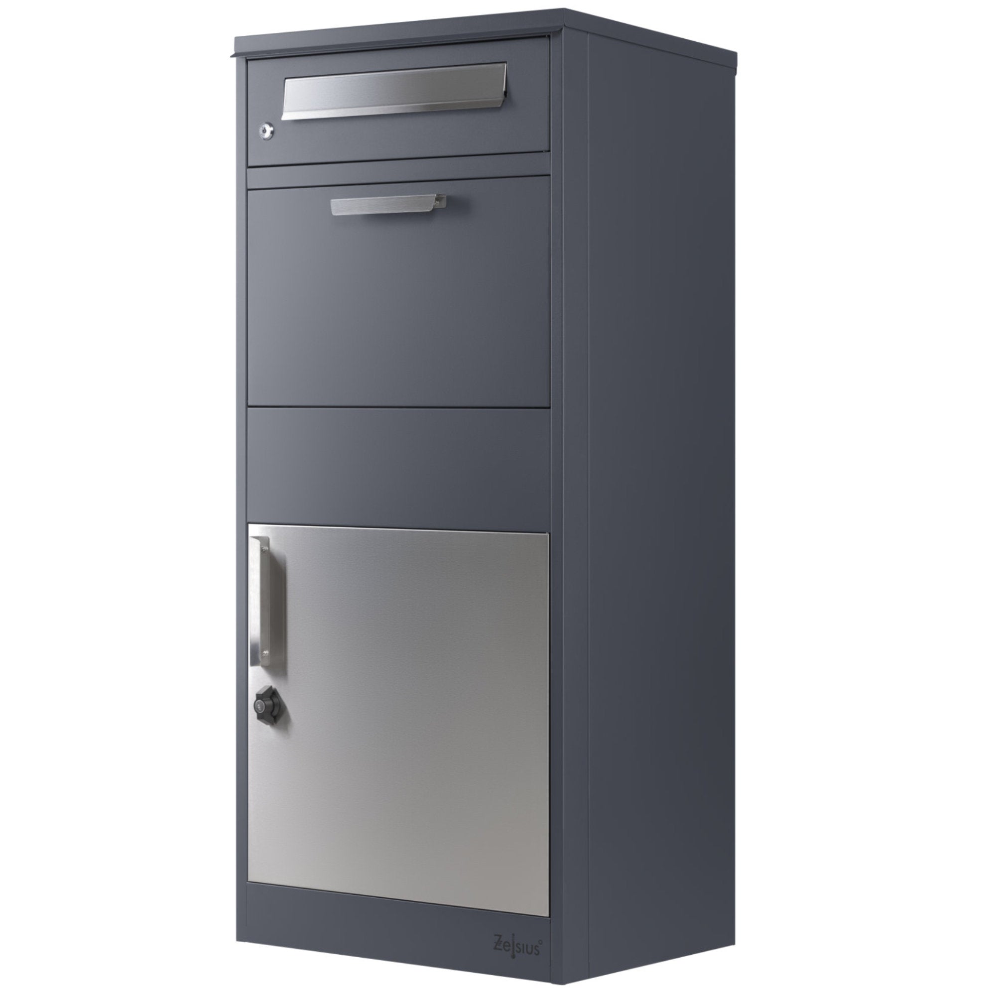 Parcel mailbox, powder-coated steel, RAL7016 anthracite