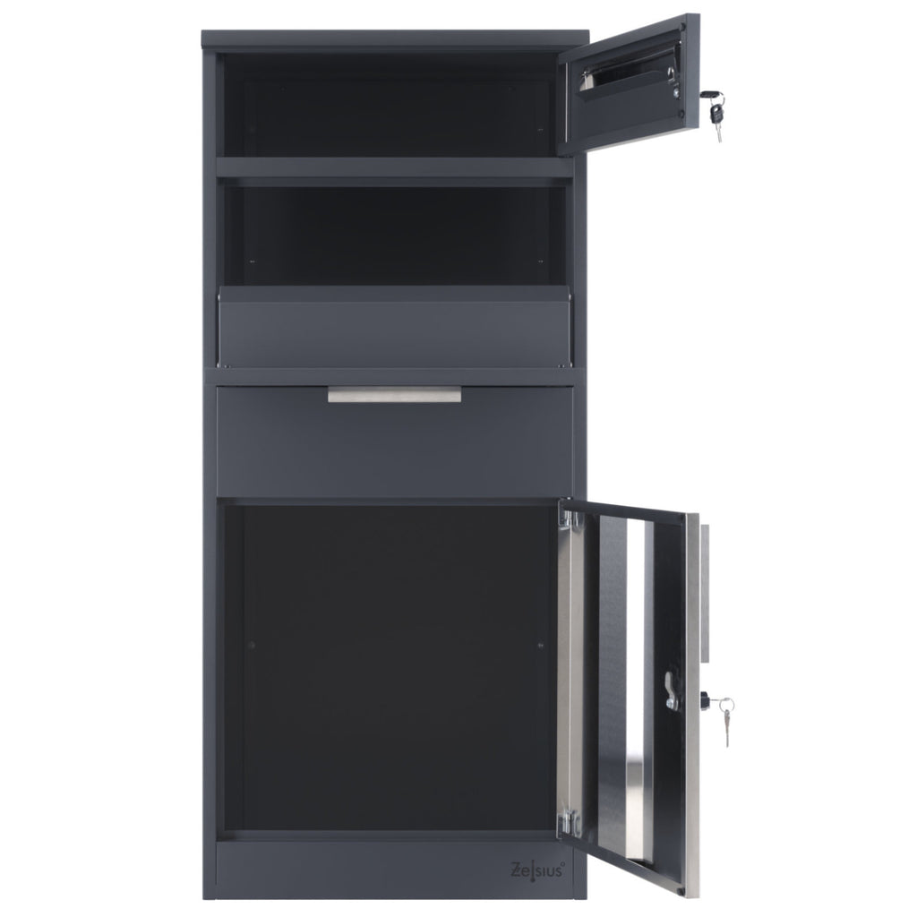Boîte aux lettres pour colis, acier thermolaqué, anthracite RAL7016