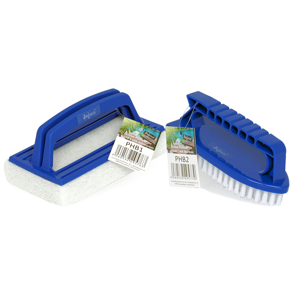 ensemble éponge et brosse de piscine