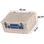 Panier de pique-nique, comprenant un service de table de 21 pièces, pour 4 personnes