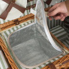 Panier de pique-nique, comprenant un compartiment isotherme et un service de table de 29 pièces, pour 4 personnes