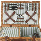 Panier de pique-nique, comprenant un compartiment isotherme et un service de table de 29 pièces, pour 4 personnes