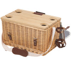 Panier de pique-nique, comprenant une table de service et un service de table de 25 pièces, pour 4 personnes