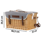 Panier de pique-nique, comprenant une table de service et un service de table de 25 pièces, pour 4 personnes