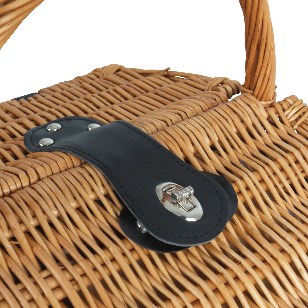 Panier de pique-nique, comprenant un compartiment isotherme et un service de table de 12 pièces, pour 2 personnes