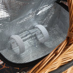 Panier de pique-nique, comprenant un compartiment isotherme et un service de table de 12 pièces, pour 2 personnes