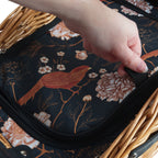 Panier de pique-nique, comprenant un compartiment isotherme et un service de table de 12 pièces, pour 2 personnes
