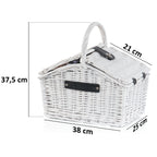Panier de pique-nique, comprenant un compartiment isotherme et un service de table de 12 pièces, pour 2 personnes