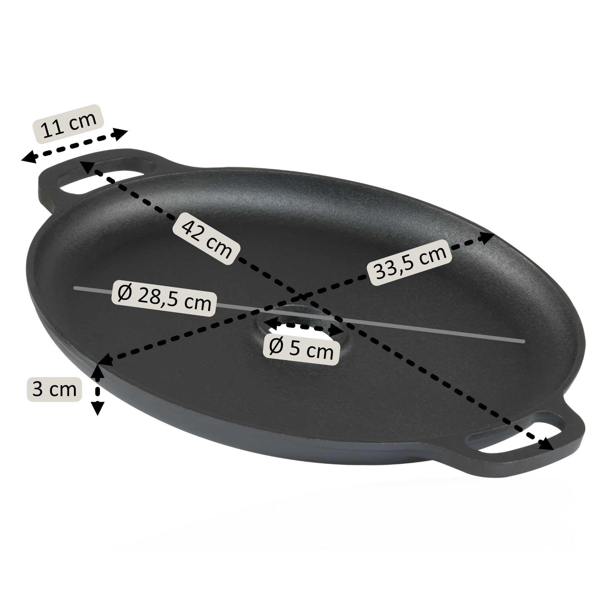 Plancha, Ø 34.5cm, cast iron